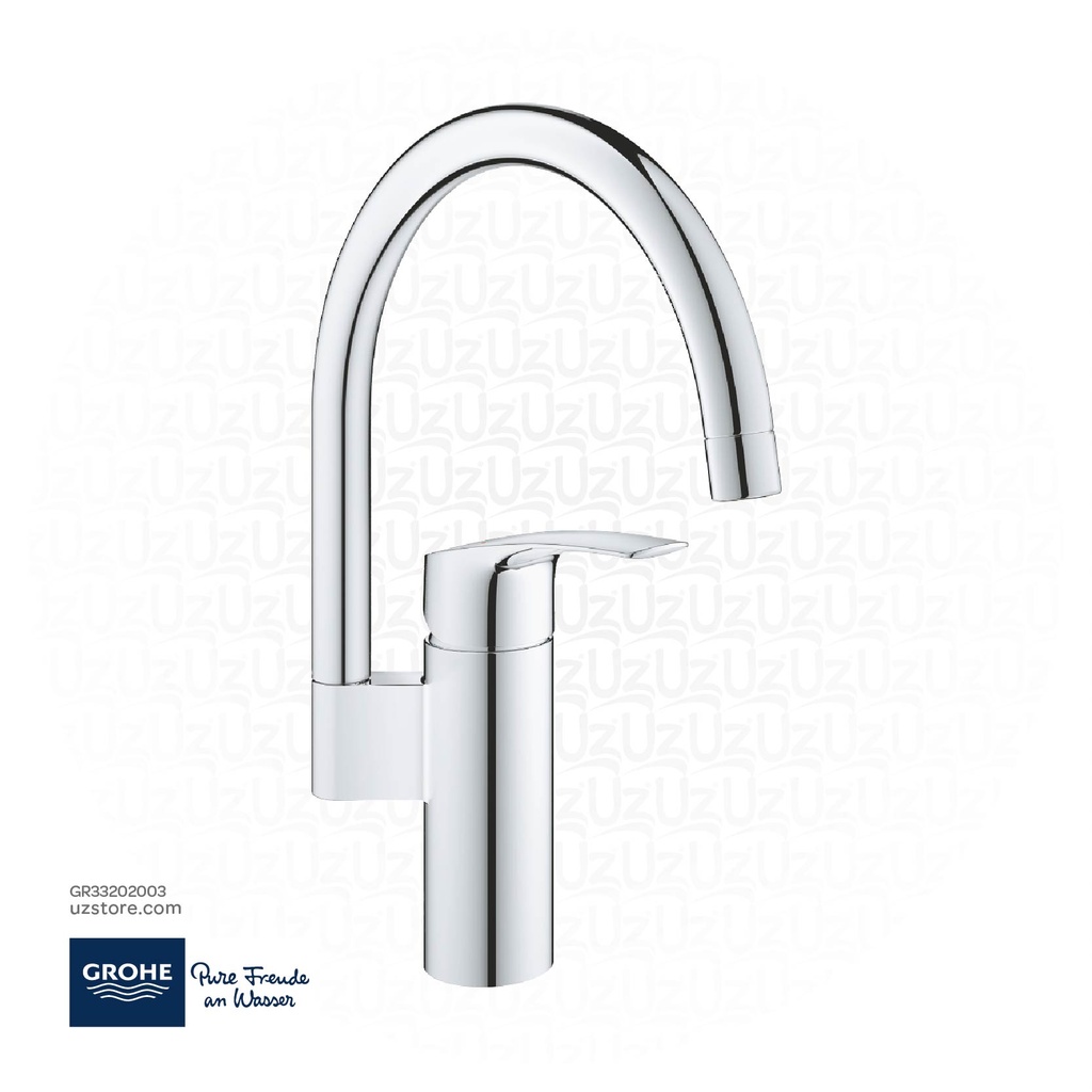 [GR33202003] جروهي يوروسمارت  خلاط مغسلة مطبخ بمقبض فردي C-spout 33202003