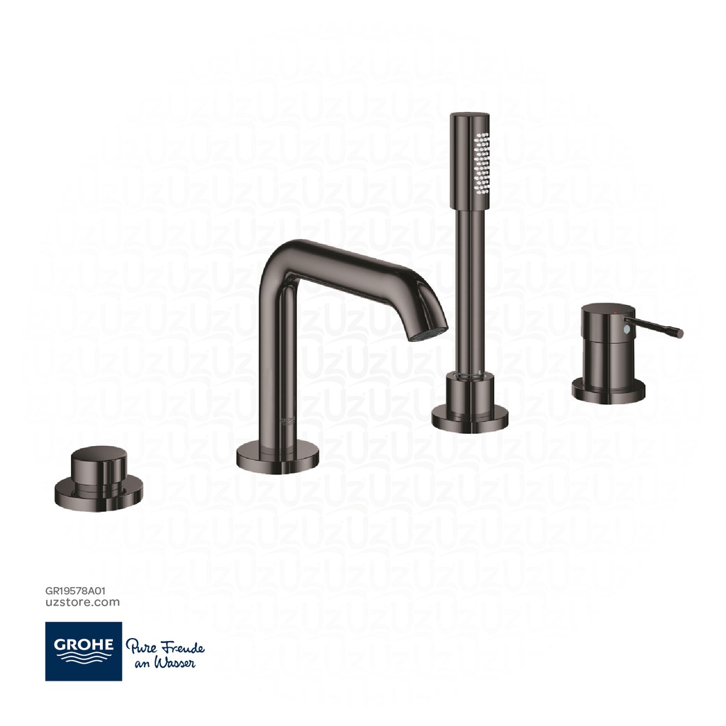GROHE Essence 4-hole bath combination , 19578A01 , hard graphite
