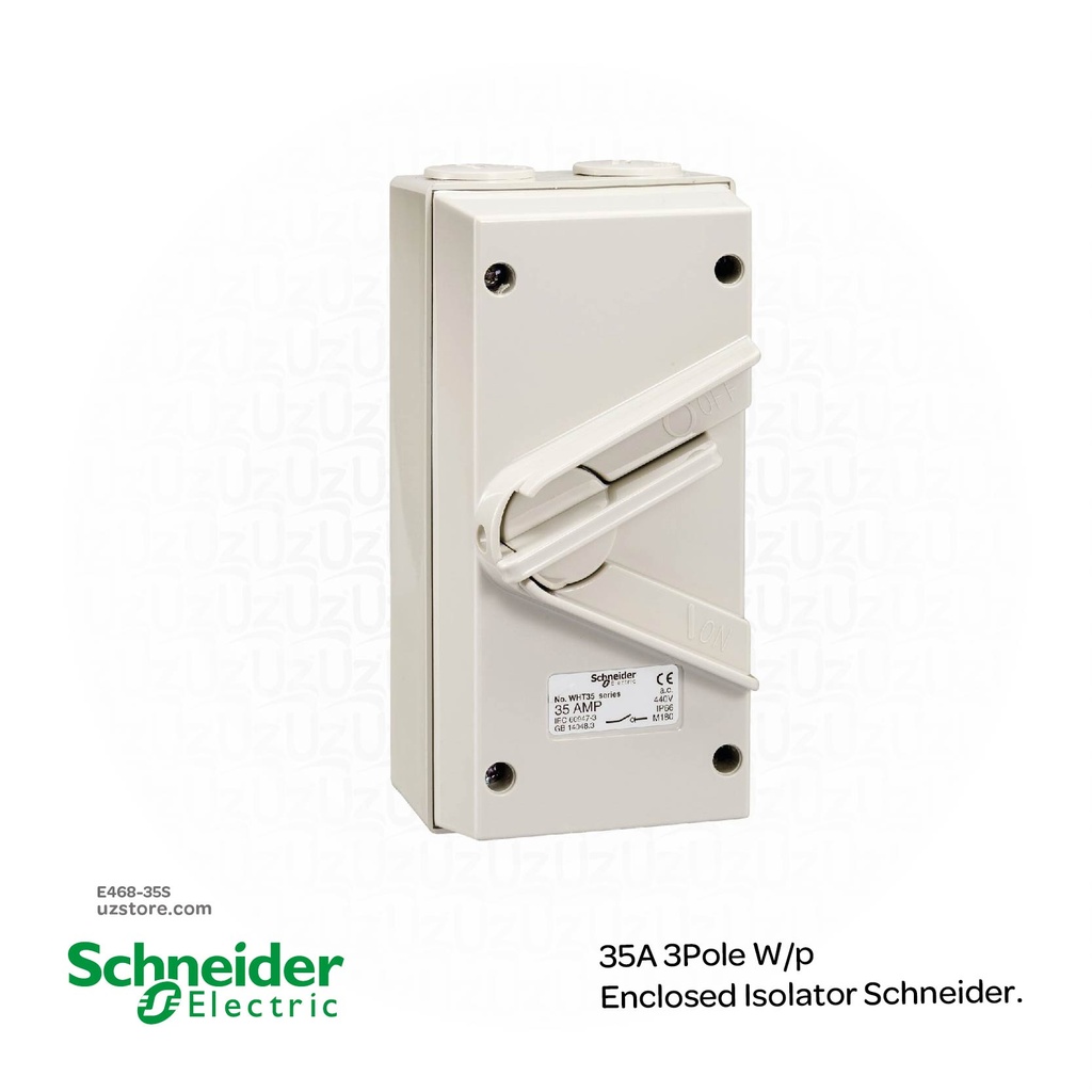 Schneider 35A 3Pole Isolator Switch WeatherProof (WHT35) IP66
