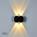 مصباح جدار خارجي أسود اناره صفراء LED 4*1W