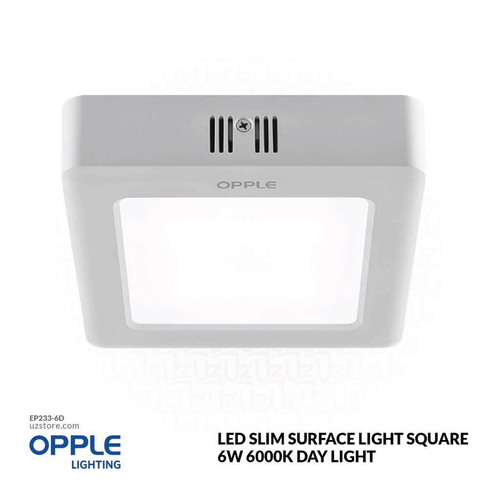 OPPLE LED Slim Surface Light Square Sm-ESII S100-6W-6000K-WH-NV , Day Light 540002001310