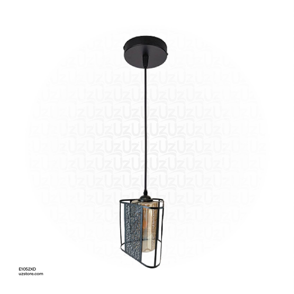 [E1052XD] Black Single Pendant Light E27 8306/1