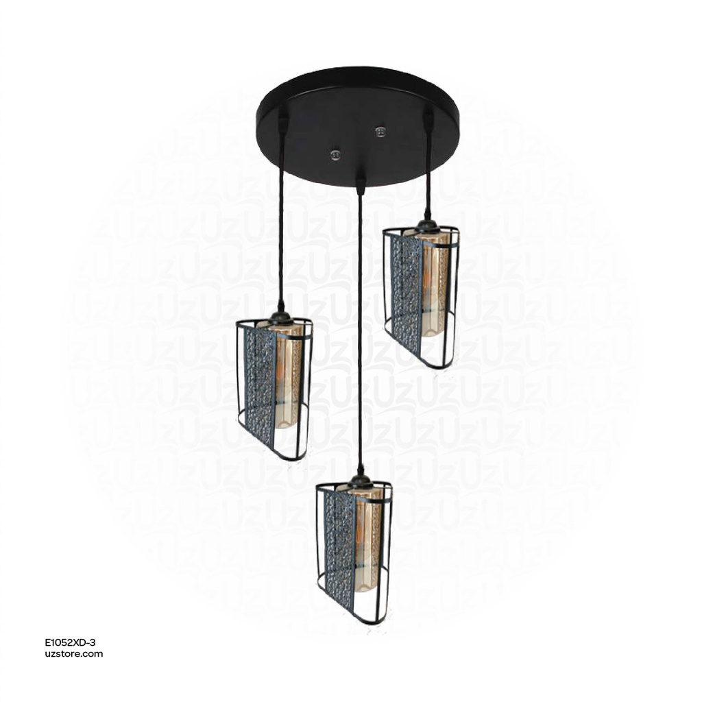 Black Triple Pendant Light E27 8306/3