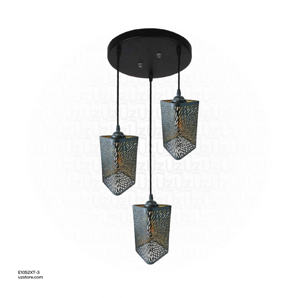 Black Triple Pendant Light E27 8003/3