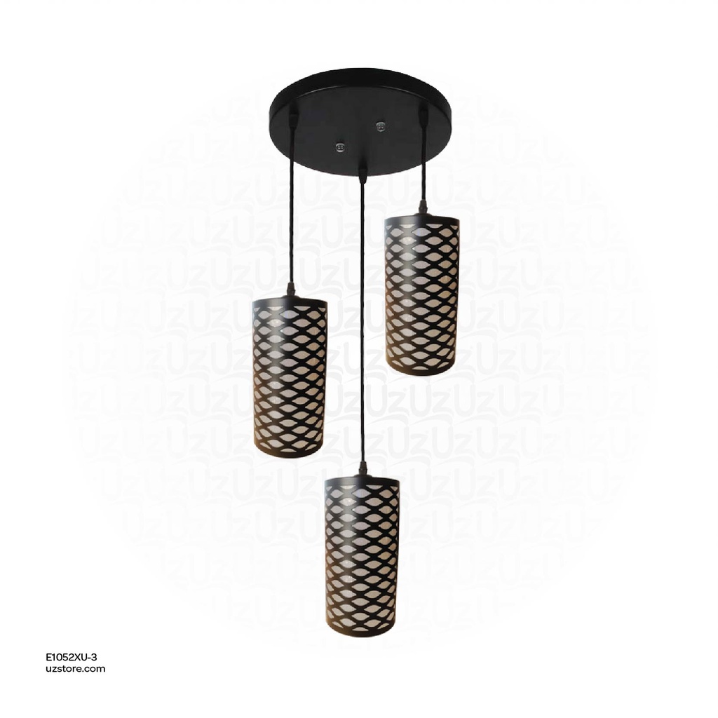 Black Triple Pendant Light E27 8021/3