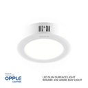 OPPLE LED Slim Surface Light Round Sm-ESII R100-6W-6000K-WH-NV , Day Light 