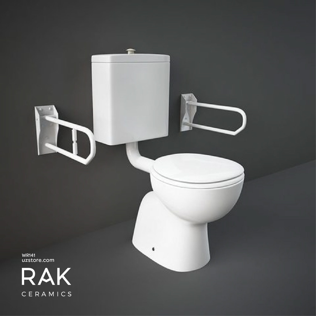 RAK Ceramic BELLA DISABLED WATER CLOSET SET S-TRAP 52CM  BL13AWHA-BL16AWHA-OA05AWHA-FS57-FS96CON