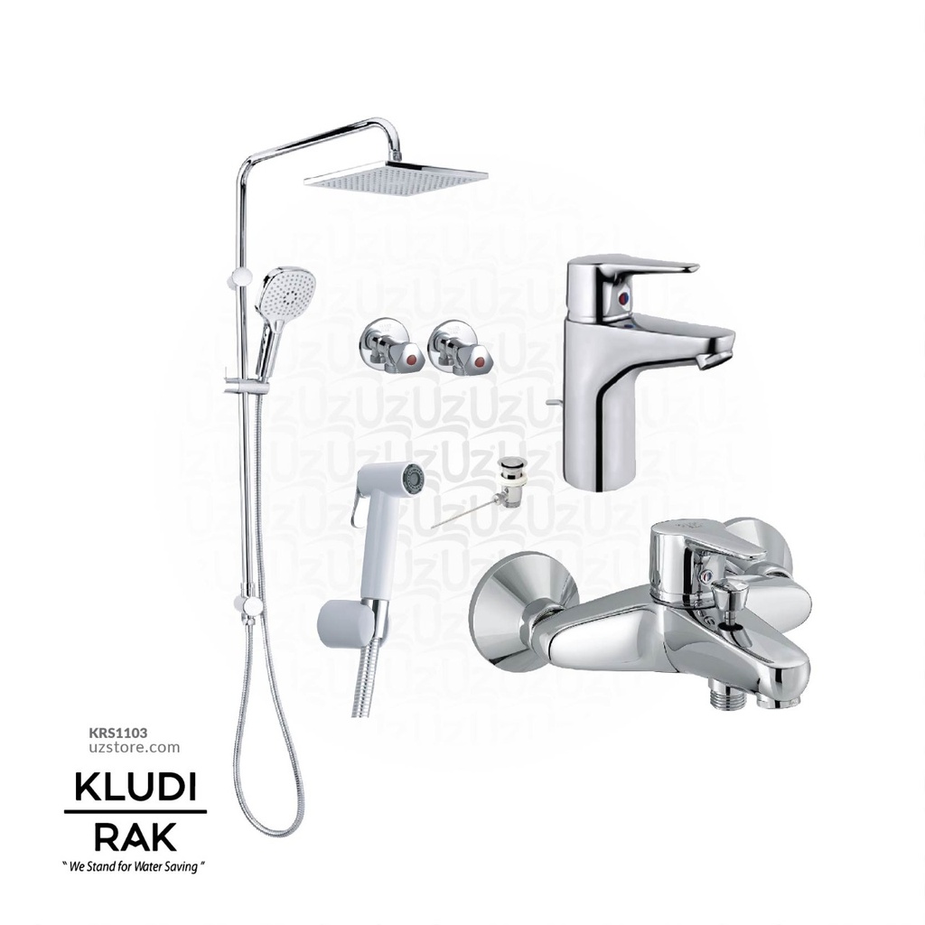 KLUDI RAK Bundle
 ( Basin Mixer + Shower Mixer + Shower Rain +Shattaf+2 Angle valves )