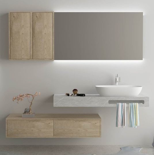 WashBasin Cabinet, Side Cabinet and Mirror  with LED light KZA-2137120 120*50*12.5 CM