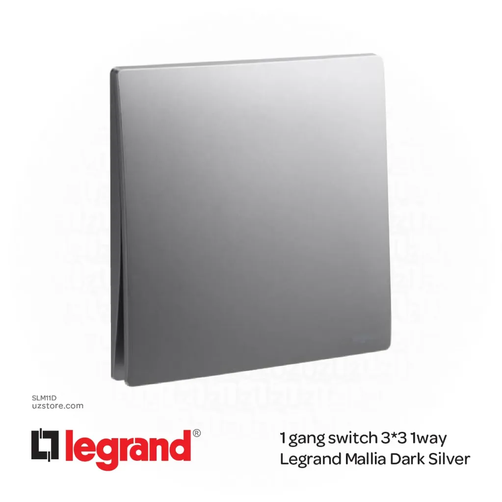 1 gang switch 3*3 1way Legrand Mallia Dark Silver