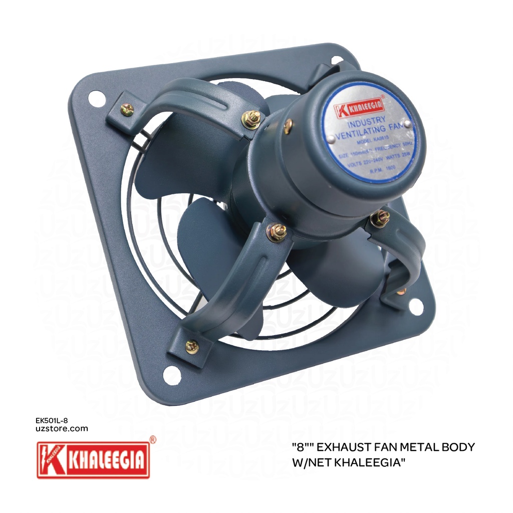 "8"" EXHAUST FAN METAL BODY W/NET KHALEEGIA" KA0820