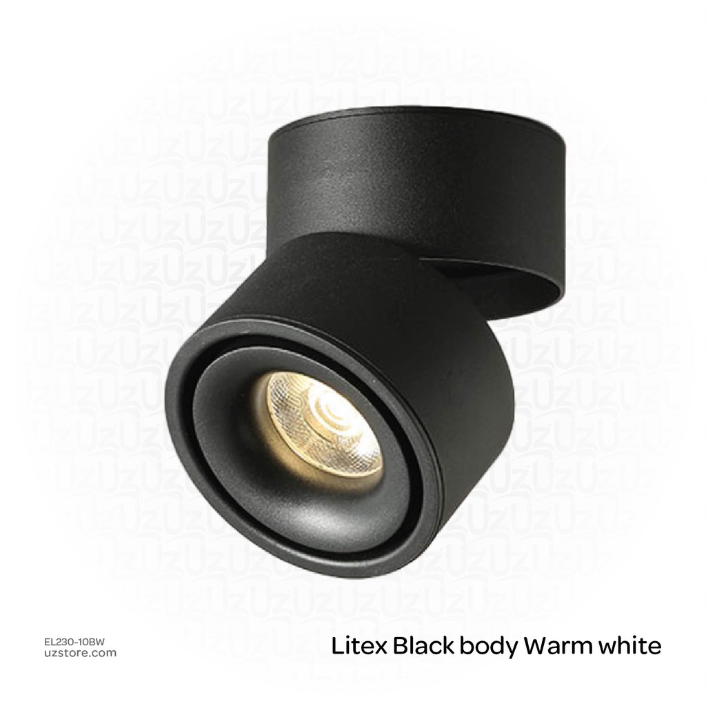 Litex Adjustable LED Focus Light Black body Warm white