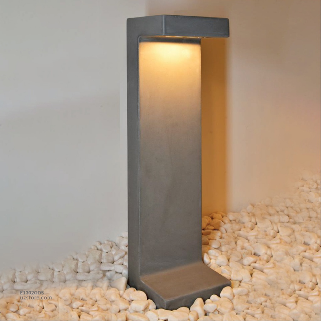 Grey Cement Led Outdoor Bollard Garden Light 6W
 610014