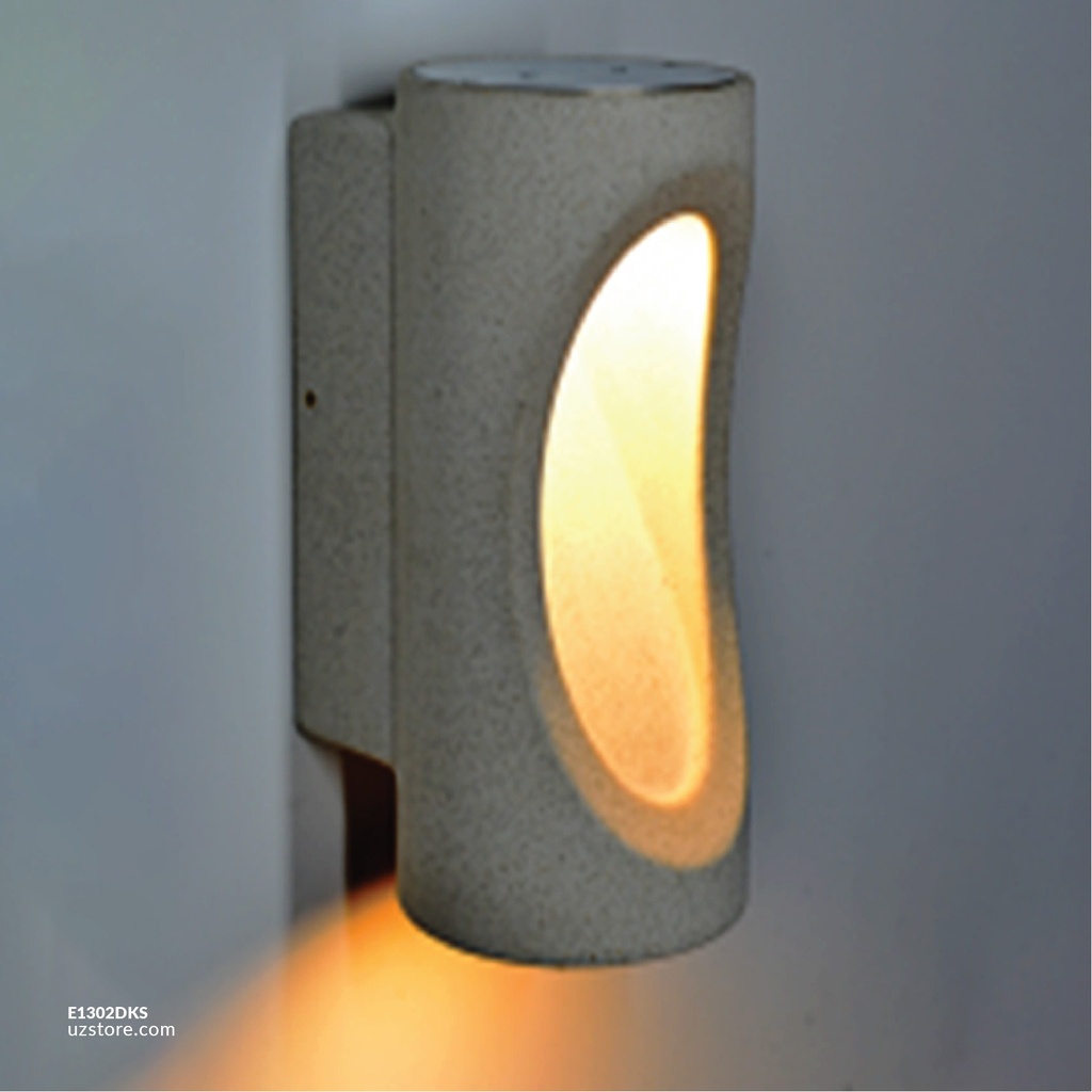 [E1302DKS] مصباح جدار خارجي أسمنت رمادي 2*6 واط LED 610021