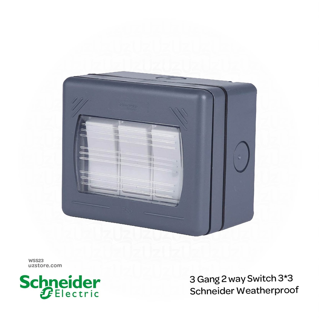 3 Gang 2 way Switch 3*3 Schneider Weatherproof