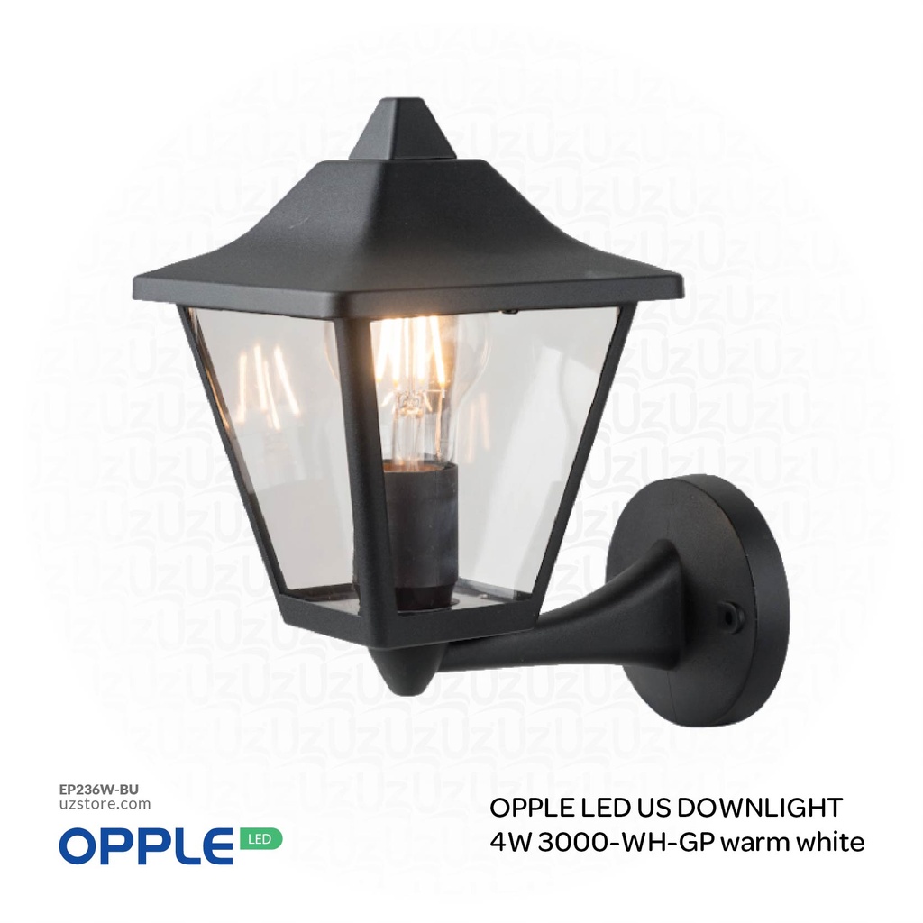OPPLE LED Outdoor Wall Light E II E27 UP Black GP, 715000006010