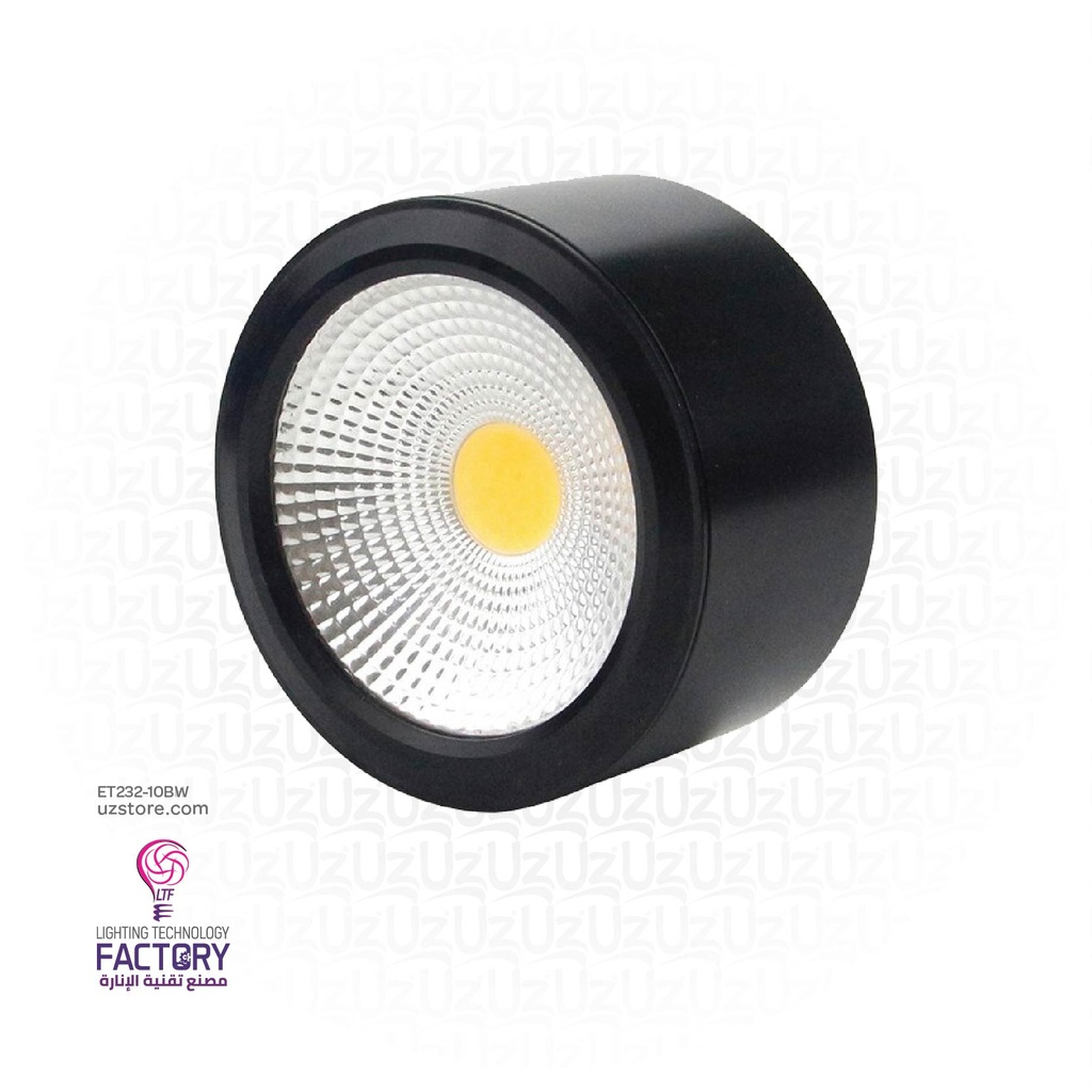 LTF 10W Surface Downlight Reta Pro Black Warm white 3000K