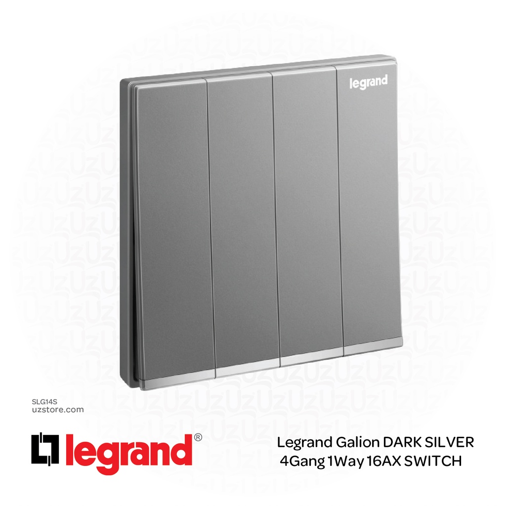 Legrand Galion DARK SILVER 4Gang 1Way 16AX SWITCH