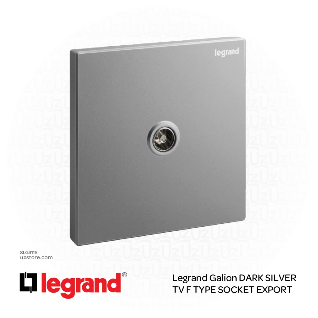مفتاح تلفزيون كهربائي ليجراند جاليون فضي داكن  TV F TYPE SOCKET EXPORT