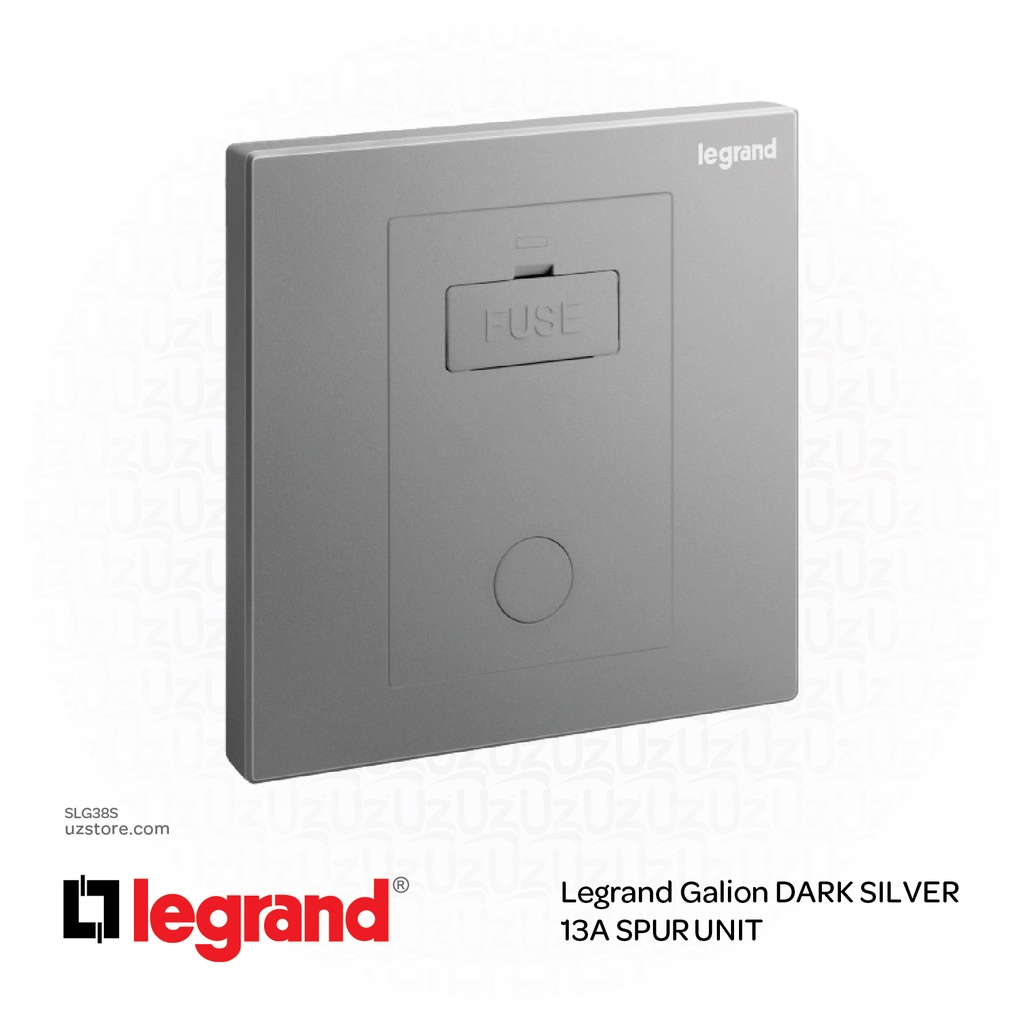 [SLG38S] مفتاح مخرج كهربائي ليجراند جاليون فضي داكن  13A SPUR UNIT