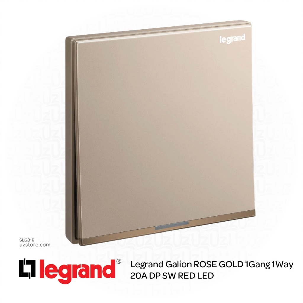 Legrand Galion ROSE GOLD 1Gang 1Way 20A DP SW RED LED