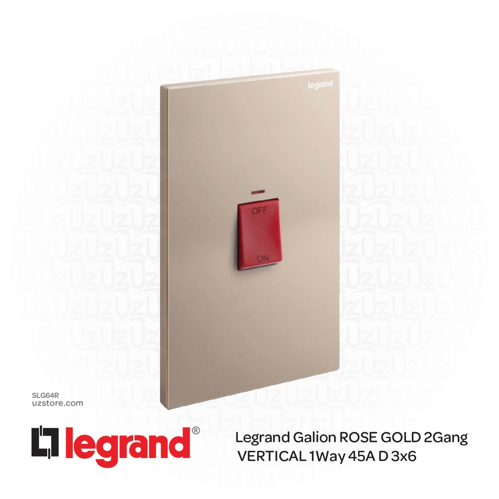Legrand Galion ROSE GOLD 2Gang VERTICAL 1Way 45A D 3x6