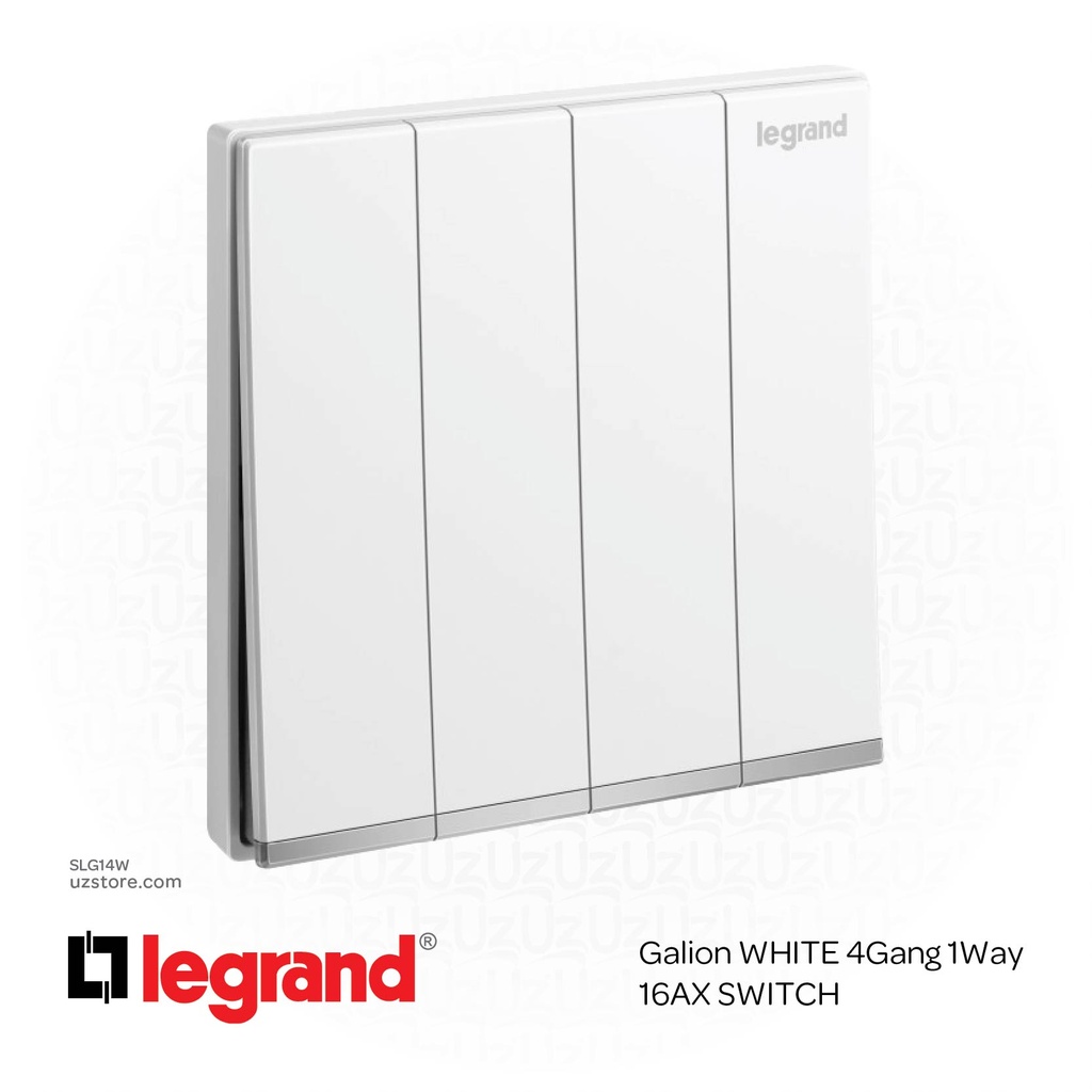 Legrand Galion WHITE 4Gang 1Way 16AX SWITCH