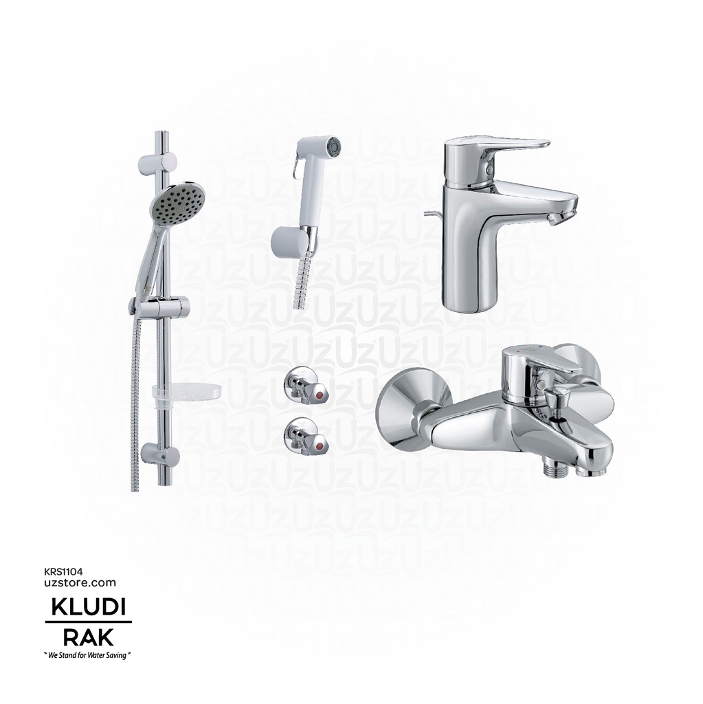 KLUDI RAK Bundle 
( Basin Mixer + Shower Mixer + Shower Kit + Shattaf + 2 Angle Valves ) 