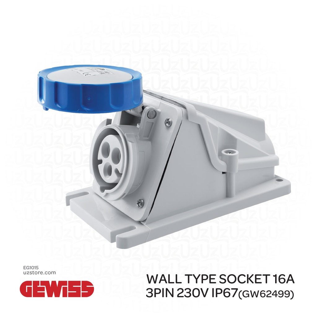 GEWISS WALL TYPE SOCKET 16A 3PIN 230V IP67(GW62499)