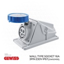 GEWISS WALL TYPE SOCKET 16A 3PIN 230V IP67(GW62499)