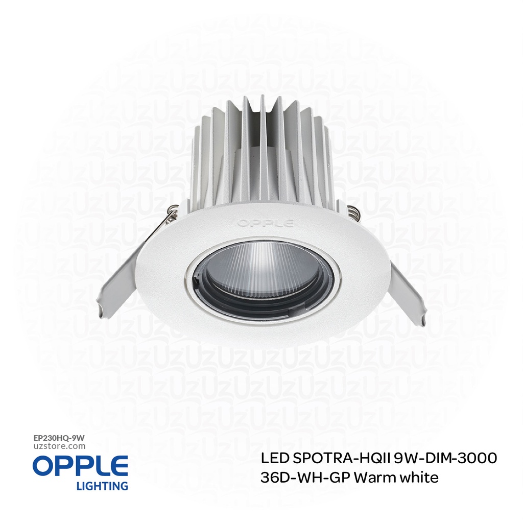 [EP230HQ-9W] OPPLE LED Spot Light ECOMAX-HQII 9W-DIM-3000-36D-WH-GP , 3000K Warm White 541003055910