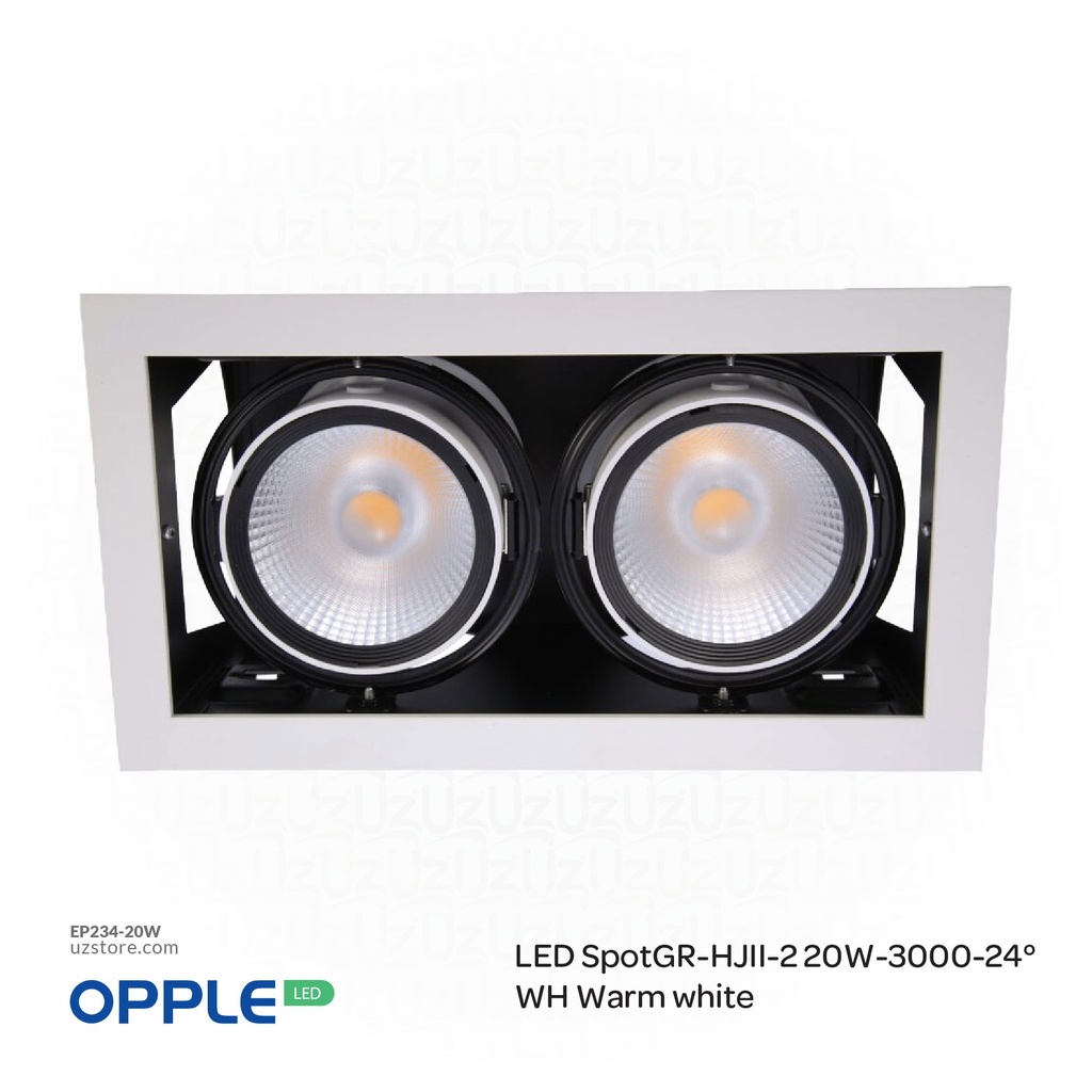 أوبل مصباح إضاءة سبوت لايت ليد 20 واط 3000 كلفن لون ضوء أبيض دافئ
OPPLE LED SpotGR-HJII-2 -24°-WH