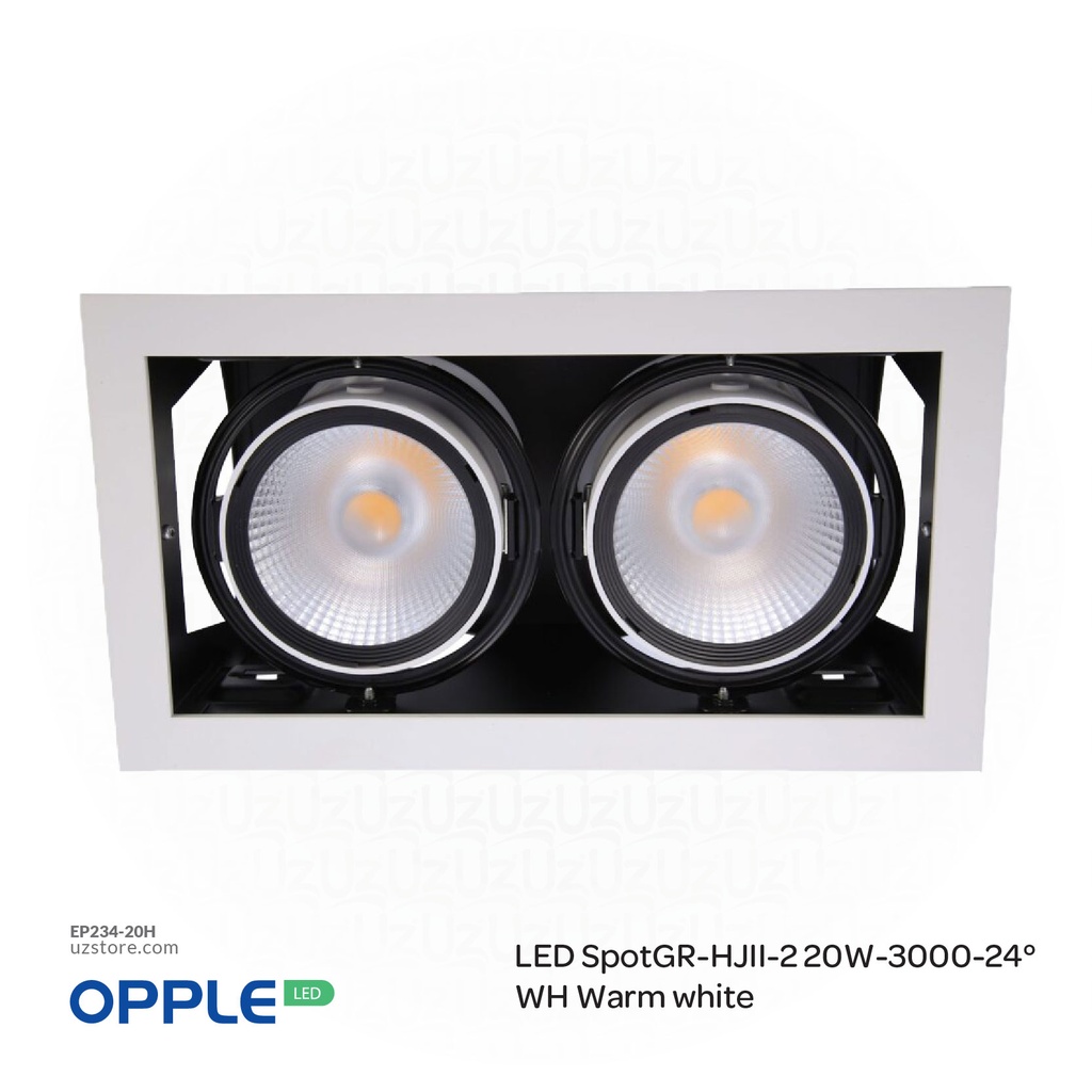 أوبل مصباح إضاءة سبوت لايت ليد 20 واط 4000 كلفن لون ضوء أبيض مصفر طبيعي
OPPLE LED SpotGR-HJII-2 -24°-WH
