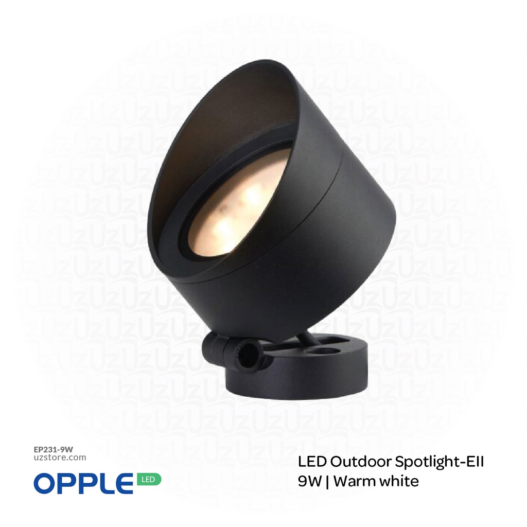 OPPLE LED Outdoor Spot Light E II 9W-3000K-8D-GY-GP , 3000K Warm White 