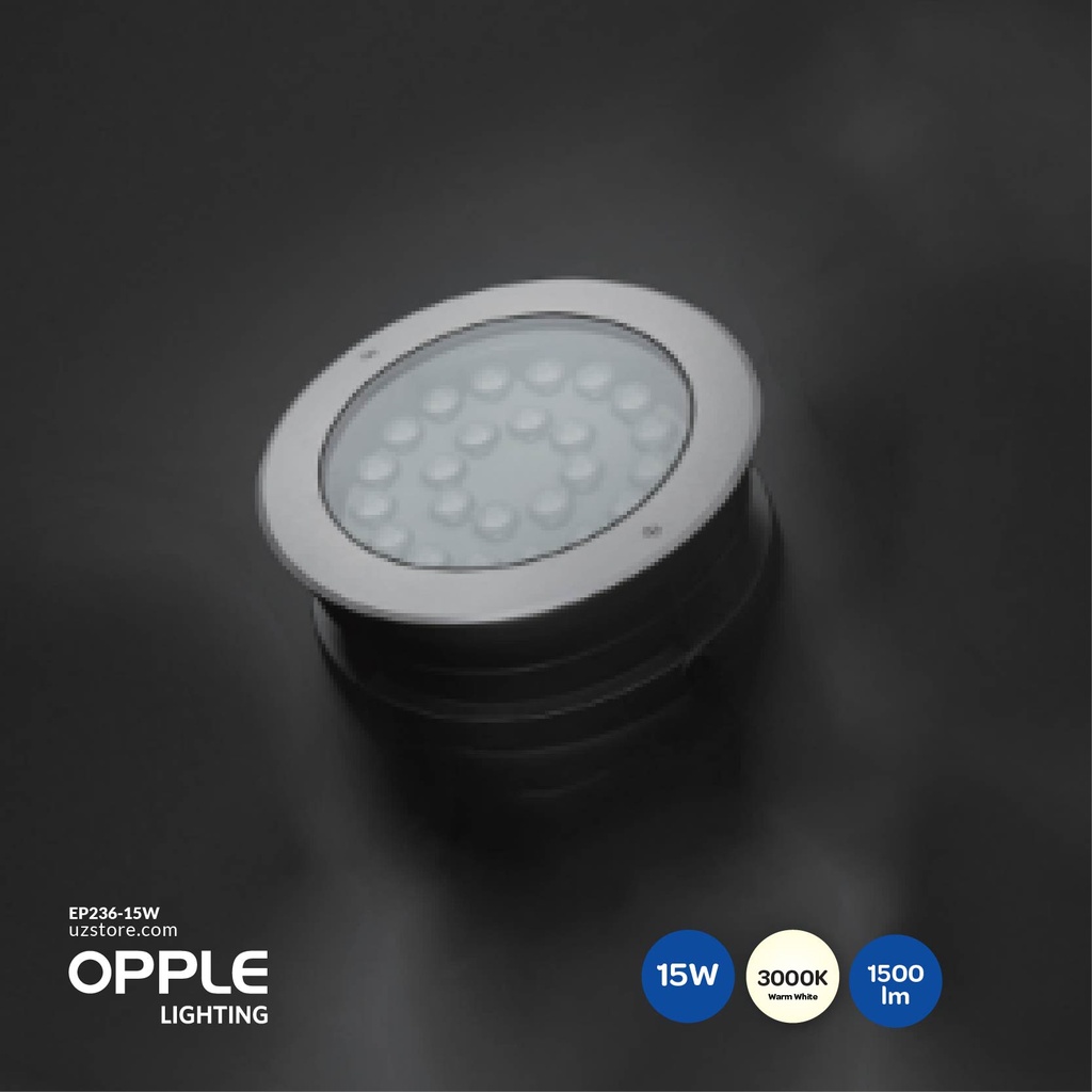 OPPLE LED Inground Light E II 15W-3000K-25D-HV-GP, Warm White 704000011410