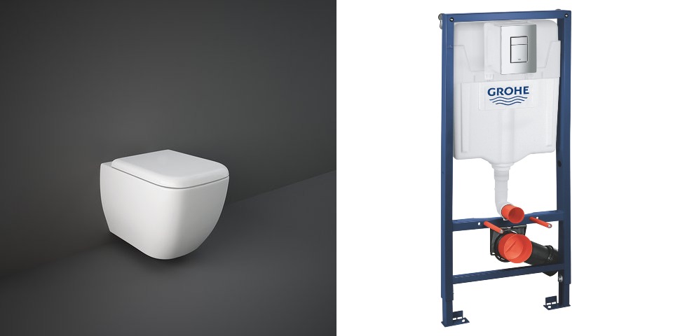 Concealed WC Bundle 108 (GROHE Rapid SL + RAK Metropolitan Wall Hung)