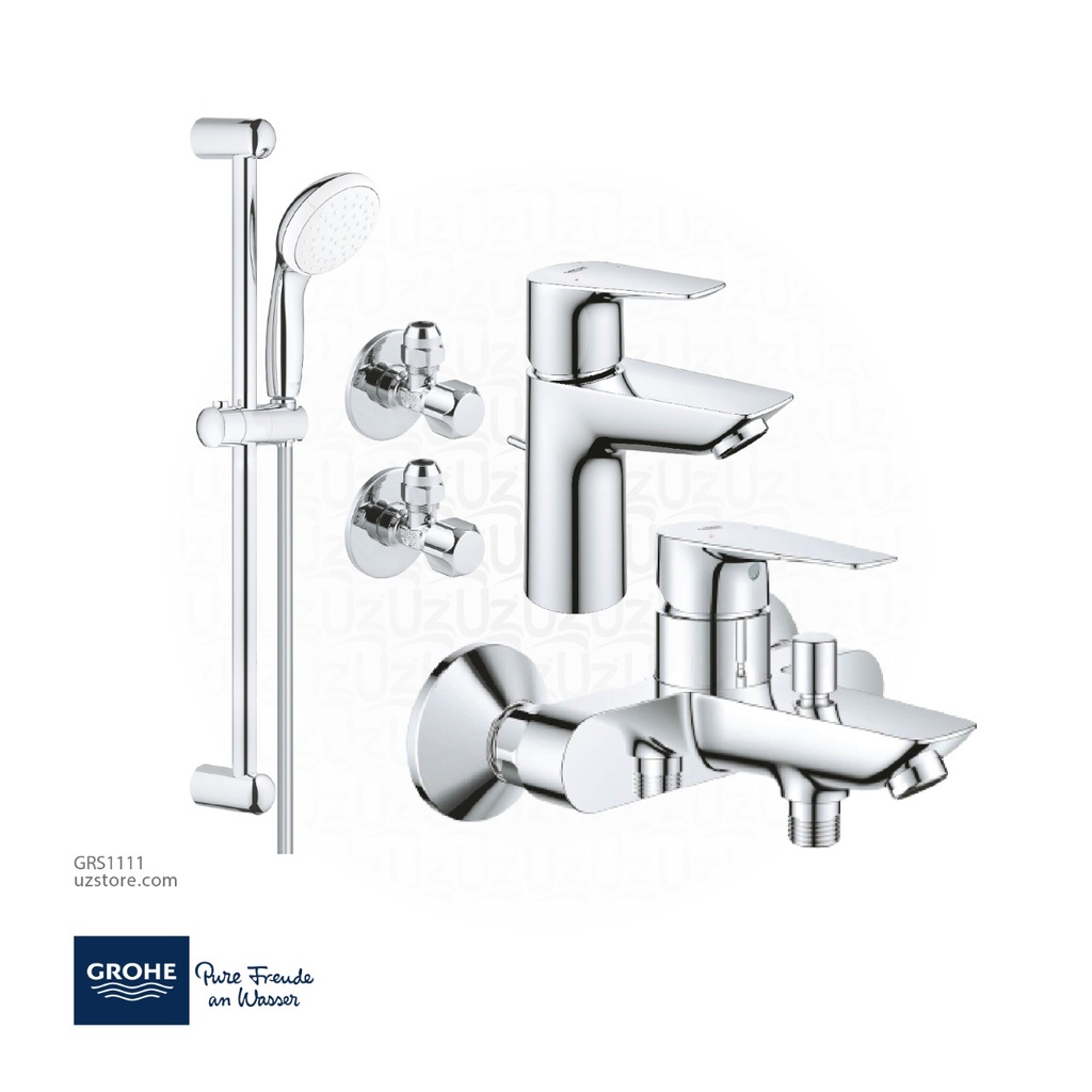 GROHE BauEdge Bundle 106 ( Basin Mixer + Shower Mixer + Shower Set +2 Angle Valves)