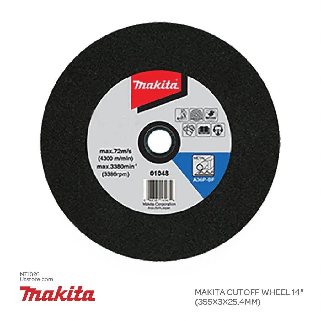 Makita CUTOFF WHEEL 14"(355x3x25.4MM) A36P  ( 25PCS/SET) A8767225(WO) MAK/100/A87672