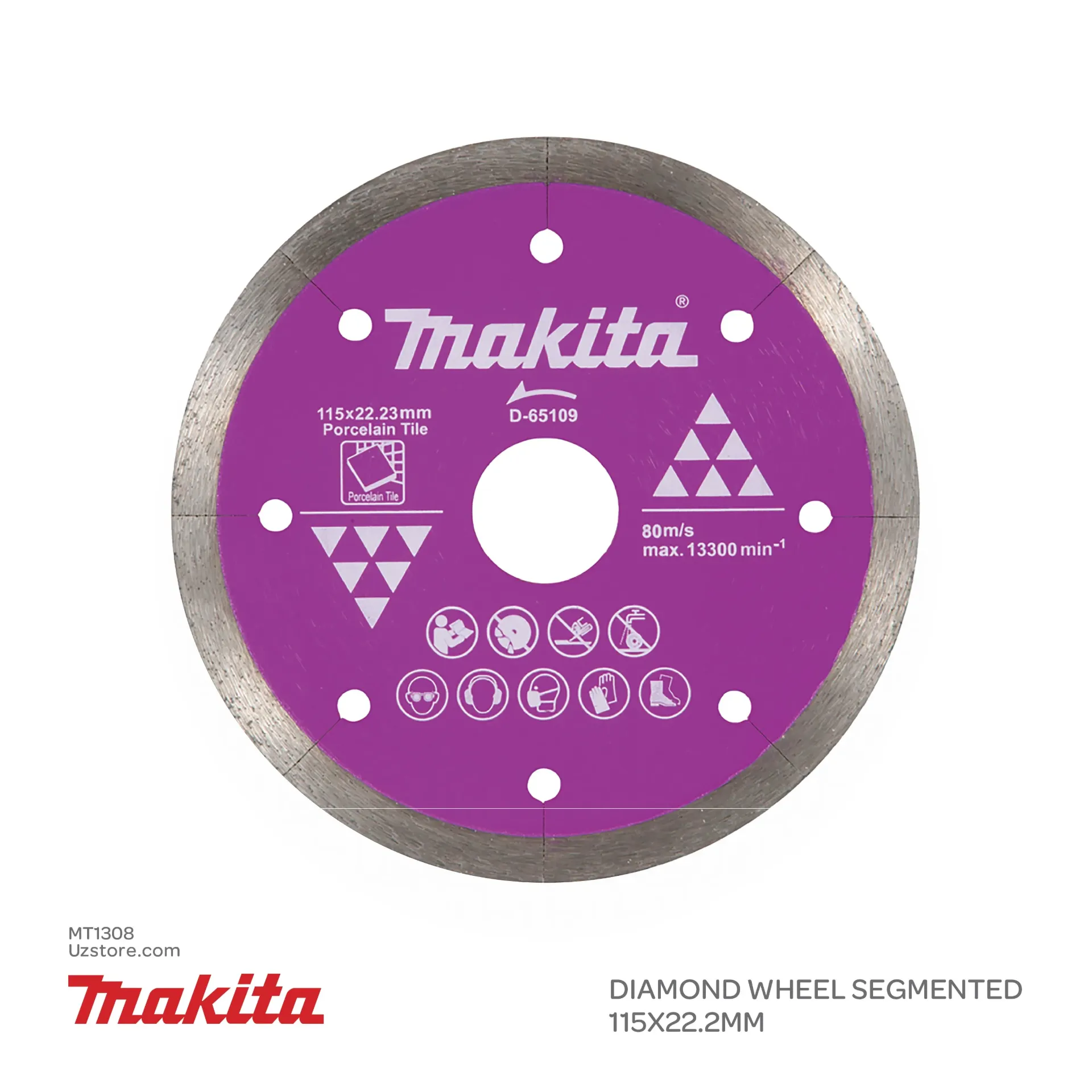 Makita DIAMOND WHEEL SEGMENTED 115X22.2MM FOR TILE D65109 MAK/100/D65109