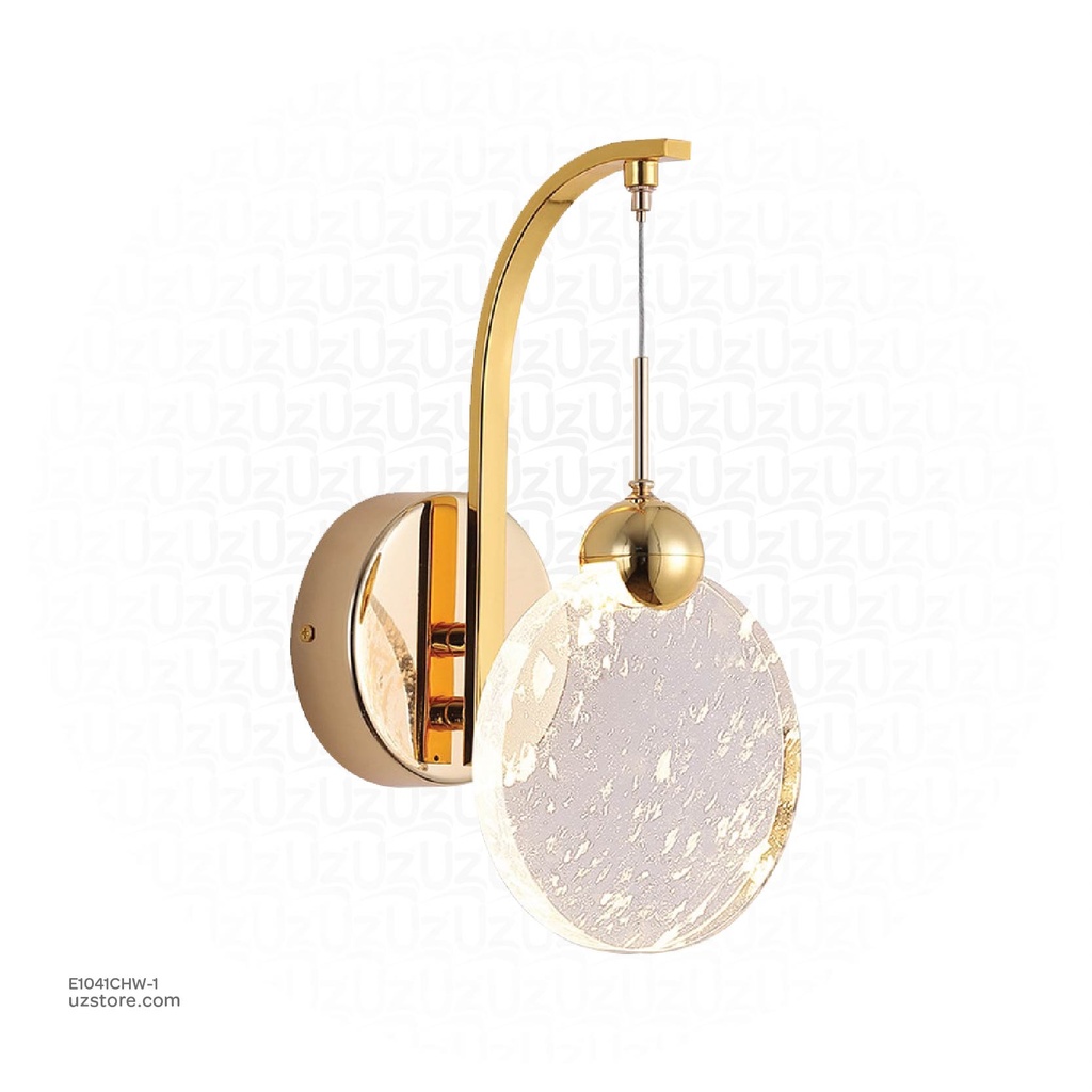 [E1041CHW-1] ثريا ذهبية كريستال جدارية 9425/1   5W