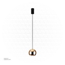 ثريا ذهبية   9775/1 LED 3000K 2.4M D10CM 8W