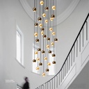 ثريا ذهبية وسوداء 9775/66  LED 3000K D8CM D100CM H800 528W