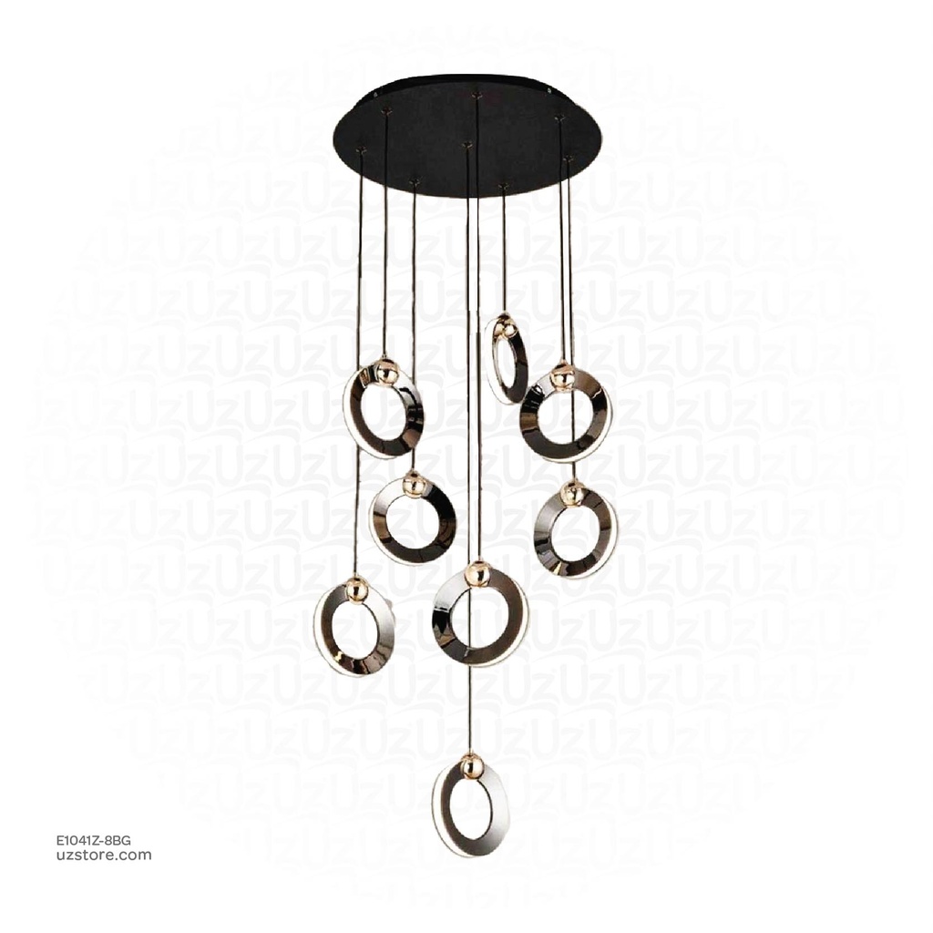 Chandelier 9700/8 BK+GD 3000K D50 H150 80W