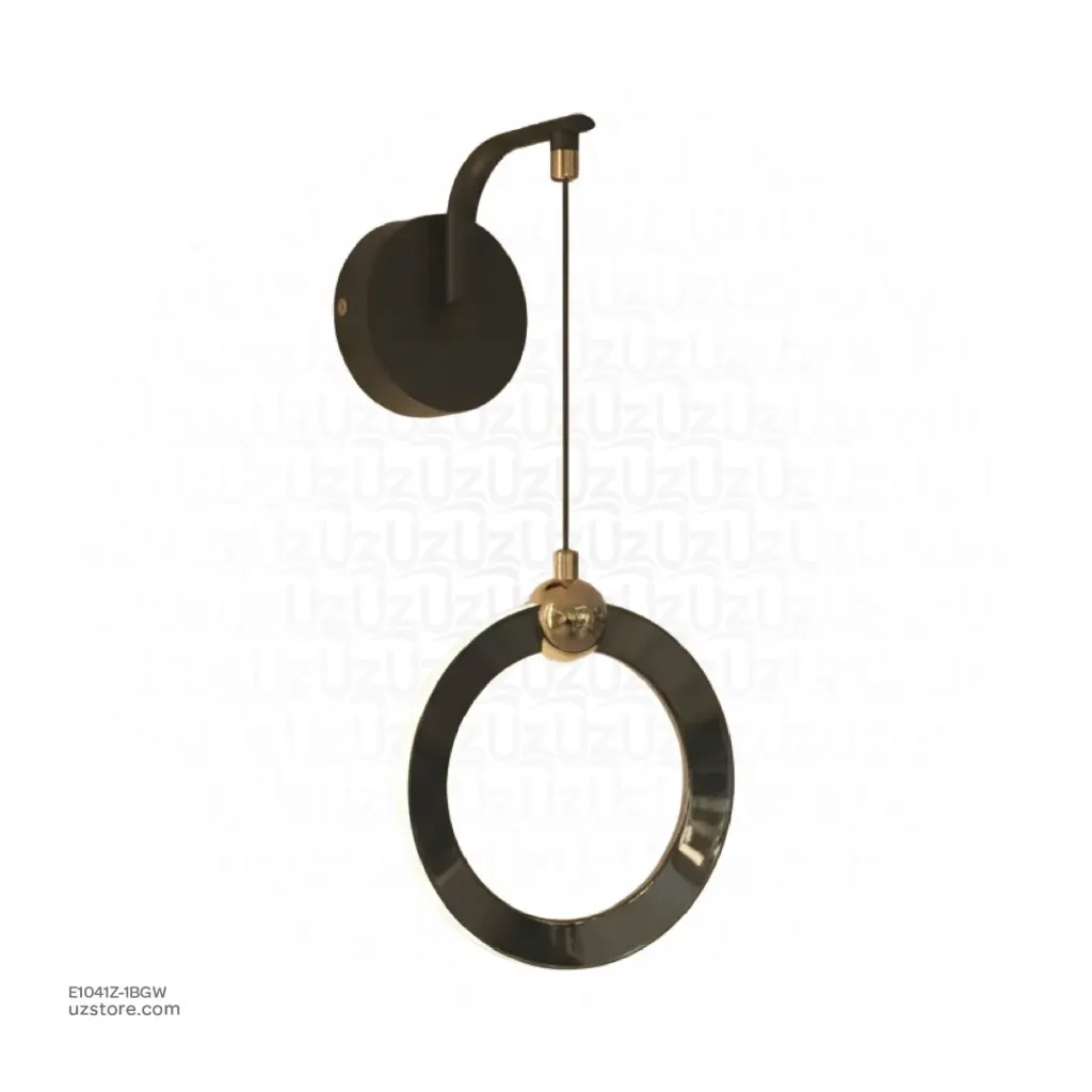 [E1041Z-1BGW] Chandelier 9700/1 BK+GD 3000K Wall  10W