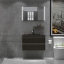 Rock Slab WashBasin With Polywood Cabinet, LED Mirror and Polymarble Shelf KZA-2103080 800*480*530