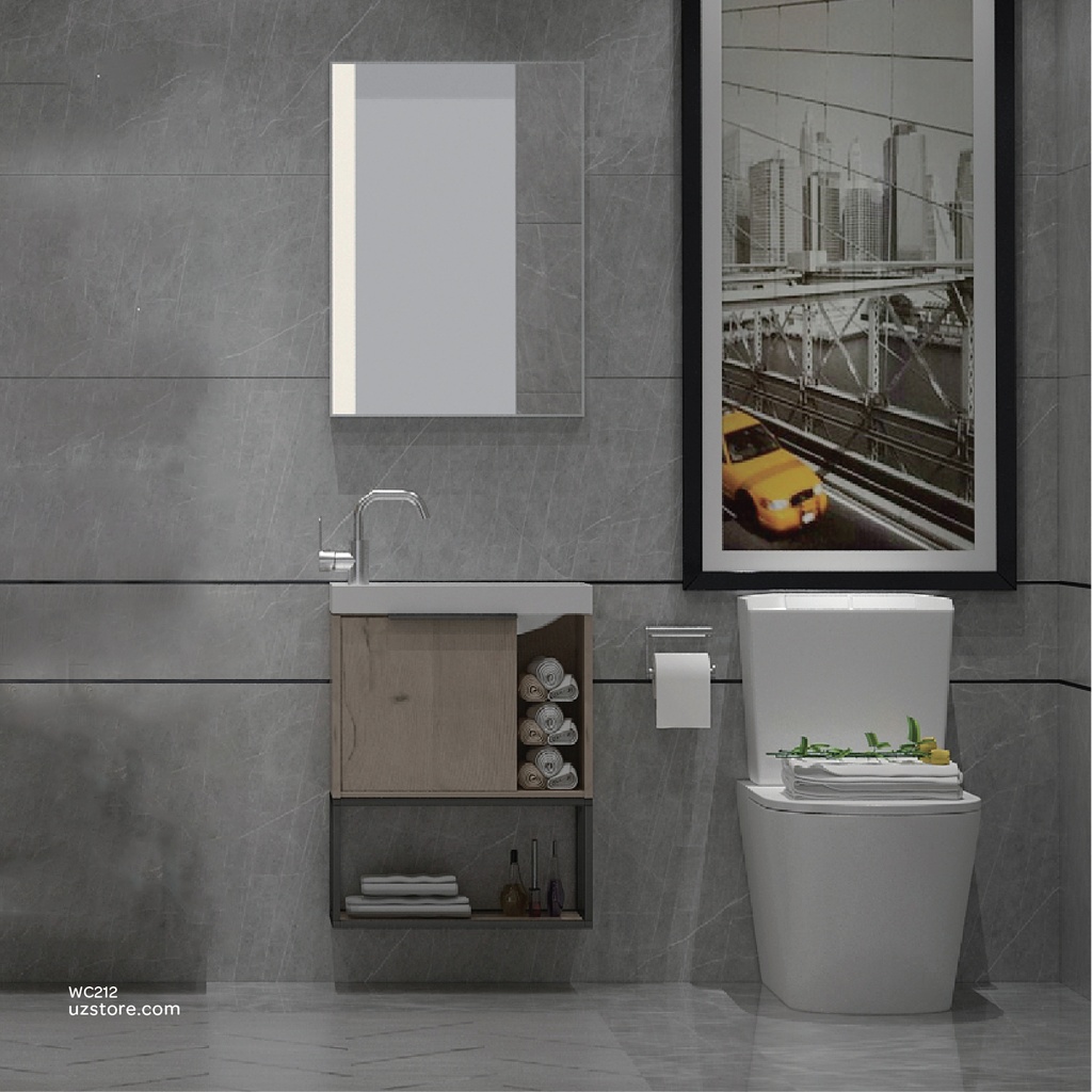 Polymarble WashBasin With Polywood Cabinet and LED Mirror  KZA-2166050 
