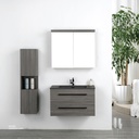PolyMarble WashBasin Black Color With PolyWood Cabinet, LED Mirror and PolyWood Side Cabinet KZA-2031080  800*480*500