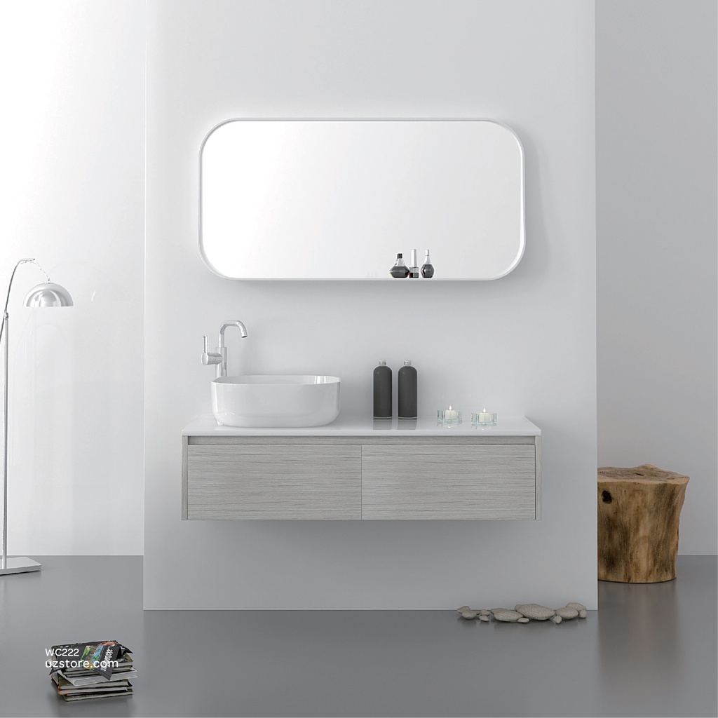 WashBasin with Polywood Cabinet and Mirror With PolyMarble Frame KZA-1720140 1400*500*550
