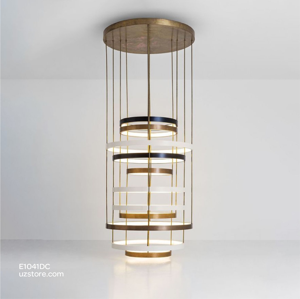 مصباح تعليق LED دائري 250W ABM-9920-9 ذهبي وأسود 