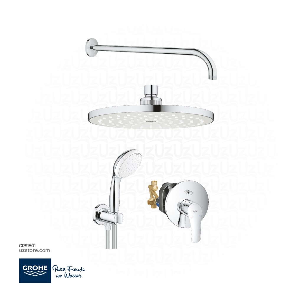 GROHE Concealed Shower Bundle 501 (Eurosmart  tremsit + Head Shower + Hand Shower set)
